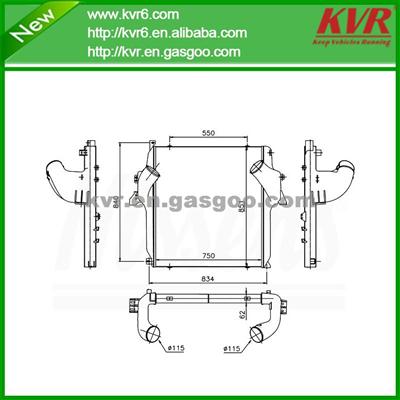 High Performance All Aluminum Intercooler Suitable For BENZ TRUCKS OEM 942 501 02 01