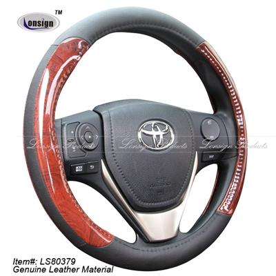 Real Leather Car Steering Wheel Cover LS80379