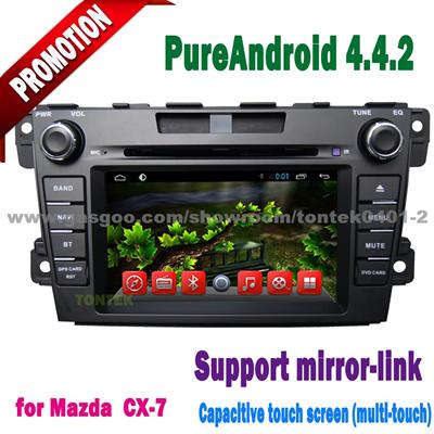 Pure Android 4.4.2 Touch Screen Car Radio For Mazda Cx-7 Dvd Player With GPS Wifi 3g BT Radio SWC Mirror Link Wifi Hotspot DVR Option Tontek