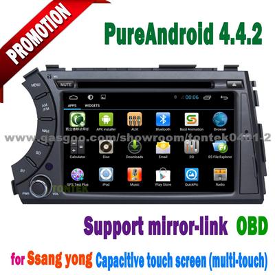 Car Multimedia Player For Ssangyong Actyon Android OS With Wifi 3G Gps Radio BT SWC Mirror Link+Wifi Hotspot