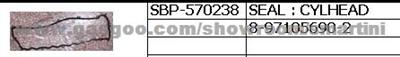 8-97105690-2 SEAL : CYLHEAD For ISUZU Trucks NPR,NKR,NQR,100p,600p