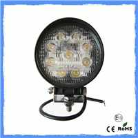 Aluminum 27W IP67 Waterproof LED Work Lamps / Round Led Work Lights 10V-30V