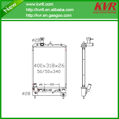 Auto Aluminum Radiator FOR MITSUBISHI 04-Eksports OEM 1355A436, 1350A036, MN1300BO