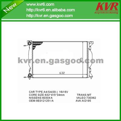 Brazed Auto Radiator FOR AUDI OEM 8E0121251A/8E0121251