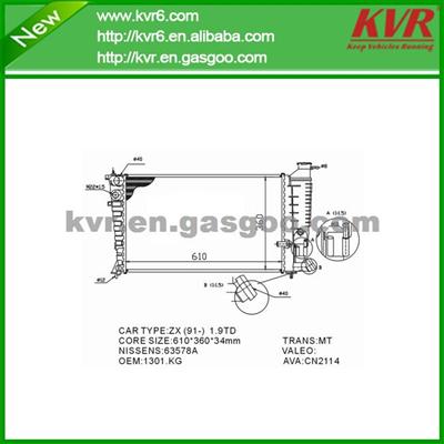 Car Cooling System Radiator FOR CITROEN ZX 1.9 ID OEM 1301KG /1331L7