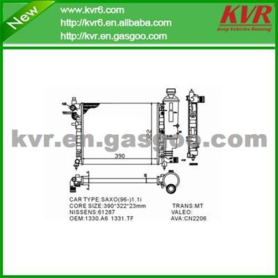 Complete Radiator FOR PEUGEOT SAXO (S0, S1) 1.1 X,SX OEM 1330A6/1331TF