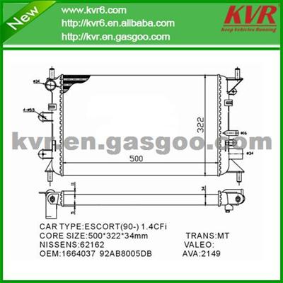 Complete Radiator FOR FORD Orion III 1.6/1.6i-M OEM 92AB8005CB/92AB8005CC/92AB8005DB/6562898 /6562903