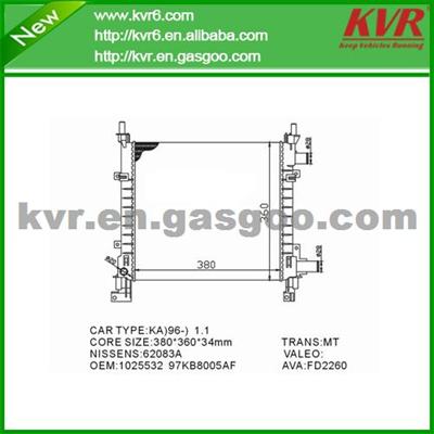 Aluminum Radiator FOR FORD KA Van (RB) 1.3 I OEM 1025532/1056616/6TA095A