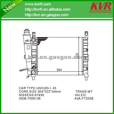 Radiator Assy FOR FIAT UNO 0.9 OEM 7556136