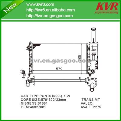 Car Radiator FOR FIAT Punto II 1.2i-M OEM 46827081 /46827082