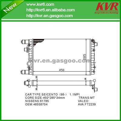 Complete Radiator FOR FIAT SEICENTO 1.1 OEM 46558704