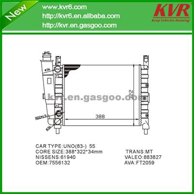 Auto Cooling System Radiator FOR FIAT UNO 1.1 OEM 7556137/7739942