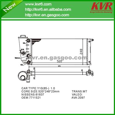 Car Radiator Price FOR FIAT Y10 Fire-M OEM 7711521/7603841 /7532684/7595566/