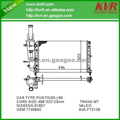 Radiator Assy FOR FIAT Punto I 60(S.P.I)-M OEM 7745692/7745652/46451997