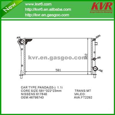 Brazed Aluminum Radiator FOR FIAT PANDA 1.3 JTD OEM 46798743/51729373