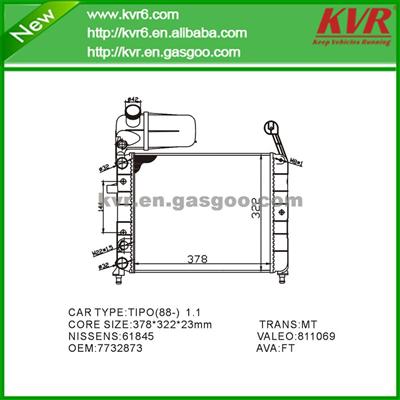 Assembly Radiator FOR FIAT TIPO 1.1 OEM 7632019/7739073