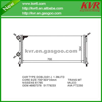 Aluminum Car Radiator FOR FIAT DOBLO 1191.9 JTD OEM 46807378/51779233