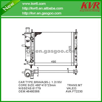 Cooling Radiator FOR FIAT MAREA 185 1.2 16V 80 OEM 46480388