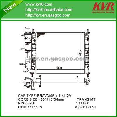 Brazing Radiator FOR FIAT BRAVA 182 1.4 OEM 7776508