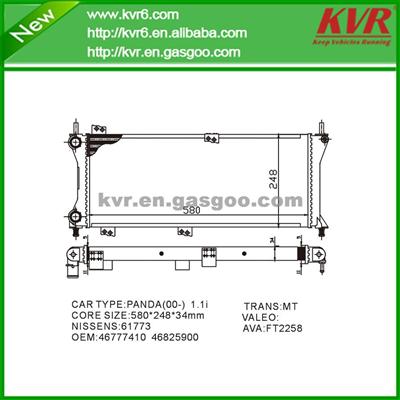 High Quality Auto Radiator FOR FIAT PANDA 141A 1100 OEM 46777410/46825900