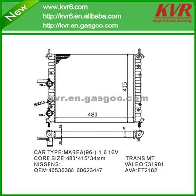 Mechanical Car Radiator FOR FIAT BRAVA 1.2i 16V-M OEM 46420484 /46514942 /46754746