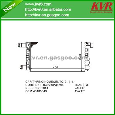 Aluminum Car Radiator FOR FIAT CINQUECENTO(91-) 1.1 OEM 46405843