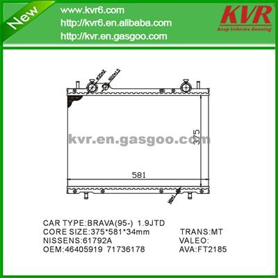 Brazing Radiator FOR FIAT MAREA Weekend 1.9 TD 100 OEM 46405919