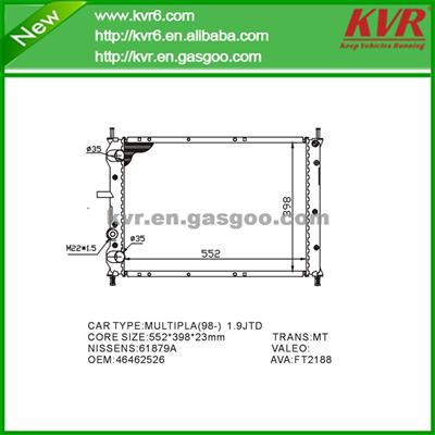 Alloy Radiator FOR FIAT MULTIPLA(98-)1.9JTD OEM 46462526