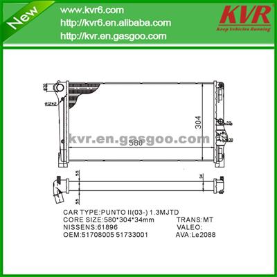 Competitive Radiator FOR FIAT IDEA 1.3 D Multijet OEM 51734092