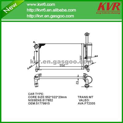 Radiator Manufacturers China FOR FIAT PANDA Van (169) OEM 51779915