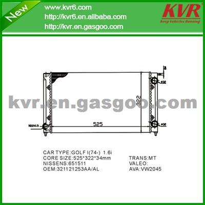 Mechanical Radiator FOR VOLKSWAGEN Golf/Jetta 1.6-1.8 OEM 321121253AL/K