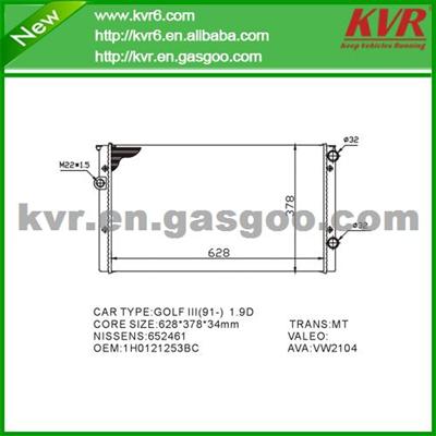 Brazed Car Radiator FOR VOLKSWAGEN GolfⅡ 1.9TDi OEM 1H0121253BC/BL