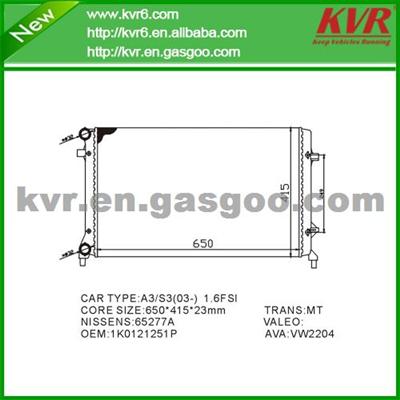 Car Radiator Price FOR VOLKSWAGEN GOLF V 1K1 1.4 16V OEM 1K0121251P /F/E