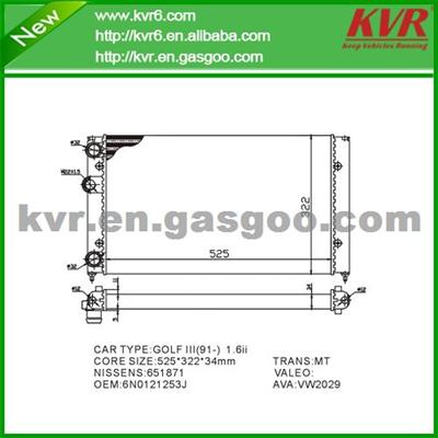 Complete Radiator FOR VOLKSWAGEN Golf 1.6 OEM 6N0121253J