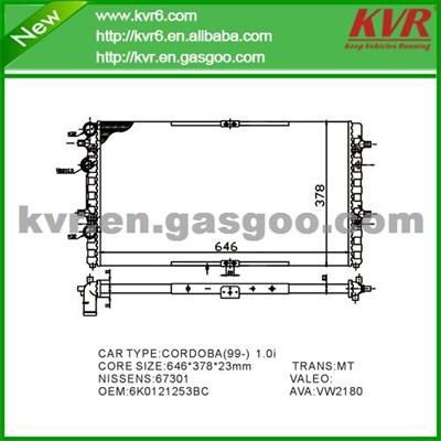 High Performance Auto Radiator FOR VOLKSWAGEN SEAT CORDOBA 6K2 1.4 OEM 6K0121253BC