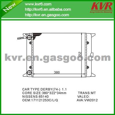 High Performance Auto Radiator FOR VOLKSWAGEN DERBY(74-)1.1 OEM 171121253C/L/Q