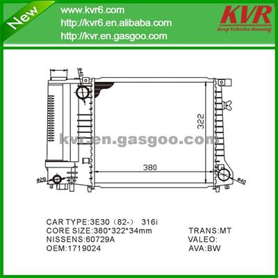 Competitive Price Radiator FOR BMW 3 Convertible (E30) 318 I OEM 1719024