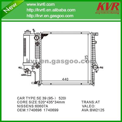 Aluminum Car Radiator FOR BMW 5 Touring (E39) 520 I OEM 17111740699