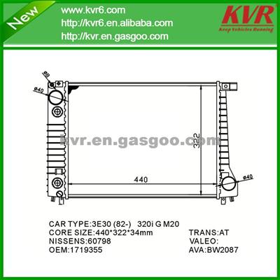 Auto Cooling System Radiator FOR BMW 3 Convertible (E30) 320 I OEM 1178216