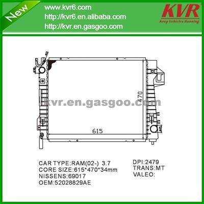 Complete Radiator FOR CHRYSLER RAM(02-) 3.7 OEM 52028829AE