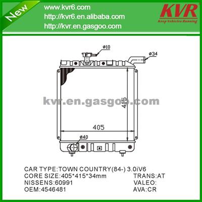 High Performance Auto Radiator FOR CHRYSLER TOWN COUNTRY (84-) 3.0IV6 OEM 4546481