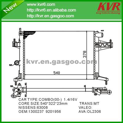 Mechanical Aluminum Radiator FOR OPEL COMBO 1.4-M OEM 1300237 /09201956