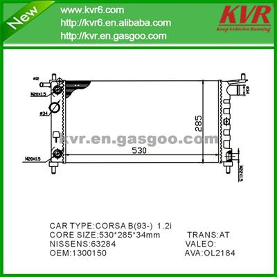 Radiator Assembly FOR OPEL Tigra 1.4i 16V-M OEM 1300150