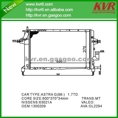 Aftermarket Radiator FOR OPEL 1.7TD OEM 1300209