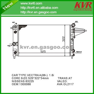 High Performance Auto Radiator FOR OPEL VECTRA A1.6 I OEM 1300088