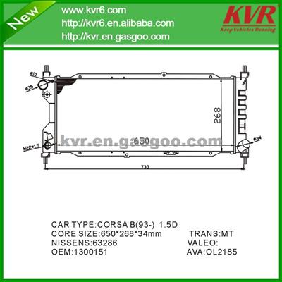 Alloy Radiator FOR OPEL COMBO 1.7D OEM 1300151