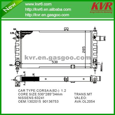 Auto Aluminum Radiator FOR OPEL Corsa 1.2s/I-M OEM 1302015 /90136753