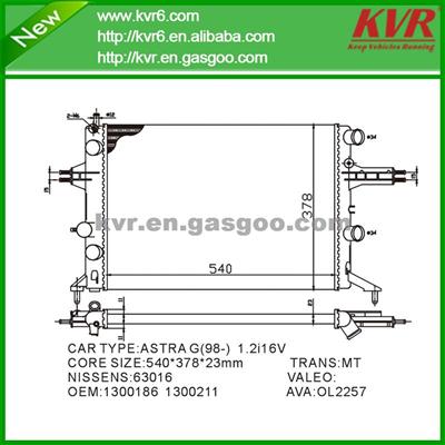 Car Aluminum Radiator FOR OPEL ASTRA G 1.2i-M OEM 1300211 /1300186