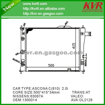 Competitive Price Radiator FOR OPEL ASCONA C(810) 2.0I OEM 1300014