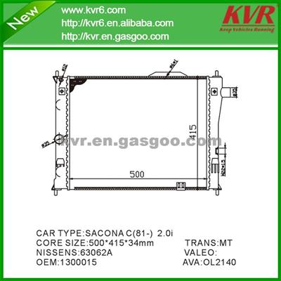 Aluminum Car Radiator FOR OPEL ASCONA C (81_, 86_, 87_, 88_) 2.0 I GT OEM 1300015